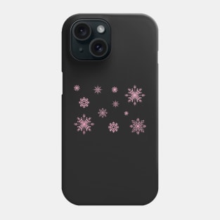 Light Pink Faux Glitter Snowflakes Phone Case