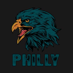 Vintage Eagle Face Head Philly Game Day For Philadelphia Football Fans T-Shirt