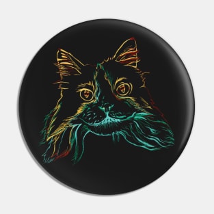 Fluffy Tuxedo Kitty Pin