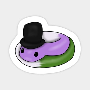 Genderqueer Snake in a top hat Magnet
