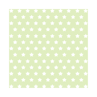 Mint Green White Star Pastel Color Pattern T-Shirt