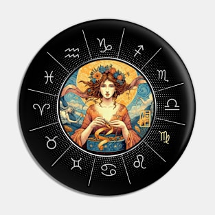 DIAC Virgo - Astrological VIRGO - VIRGO - ZODIAC sign - Van Gogh style - 8 Pin