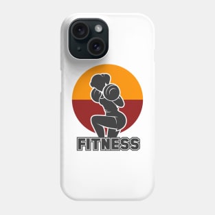 Fitness club emblem with training athletic woman Phone Case