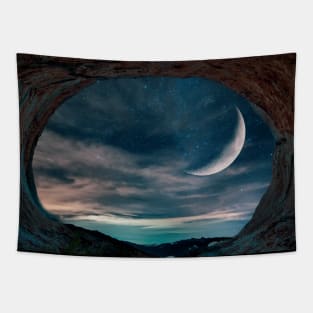 Moon Cave View Tapestry