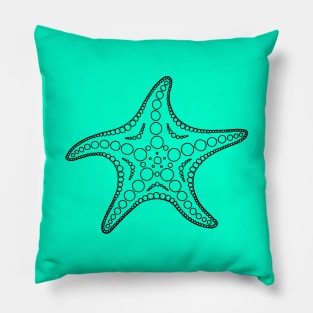 Starfish (black/cyan) Pillow