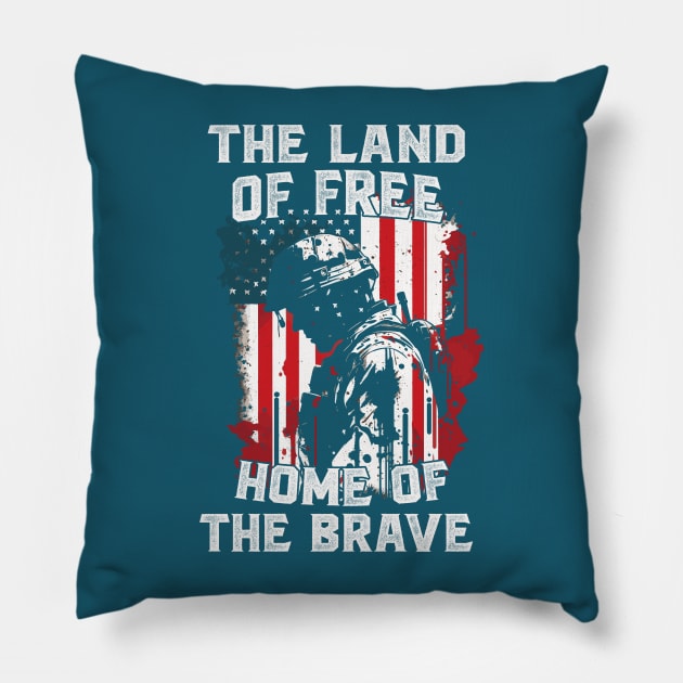 The Land Of Free Home Of The Brave Pillow by Wintrly