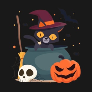 Catoween Halloween Cats Pumpkin T-Shirt