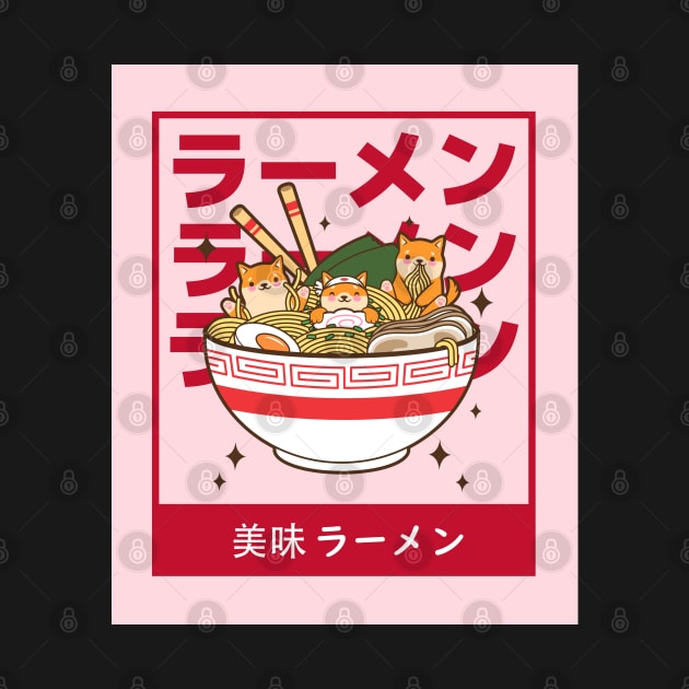 3 Shiba Yummy Ramen by InfiniTee Design