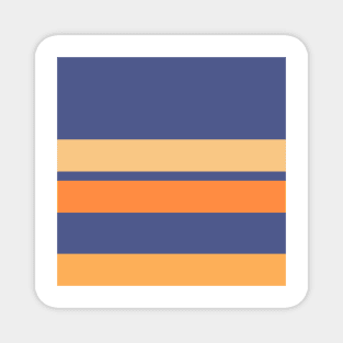 A delightful palette of Purple Navy, White, Sandy, Rajah and Royal Orange stripes. Magnet