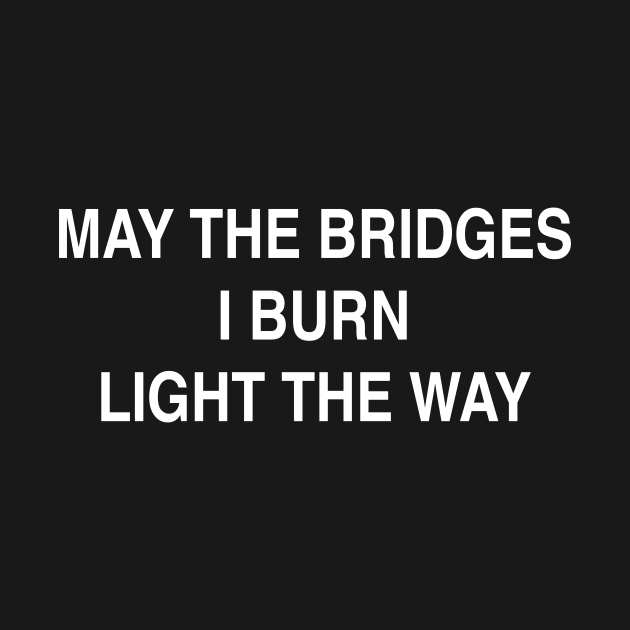 MAY THE BRIDGES I BURN LIGHT THE WAY by TheCosmicTradingPost