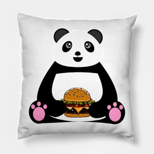 Burger Panda Pillow