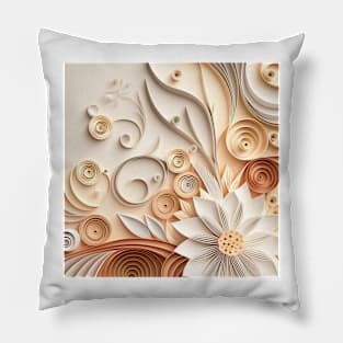 Beautiful floral design with very light and muted earth shades Pillow