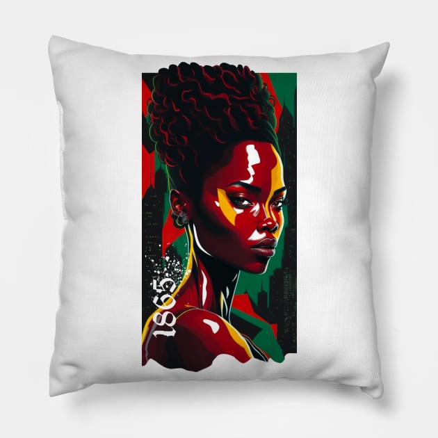 juneteeth - emancipation of enslaved African Americans 1856 06/19/2023 Pillow by design-lab-berlin