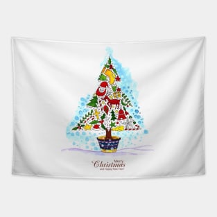 Christmas Ornament Tree Tapestry