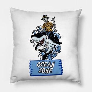 Skeleton shark rider Pillow