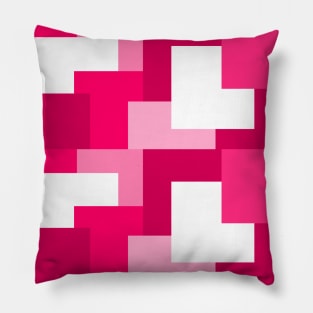 Pink abstract squares tiles pattern Pillow