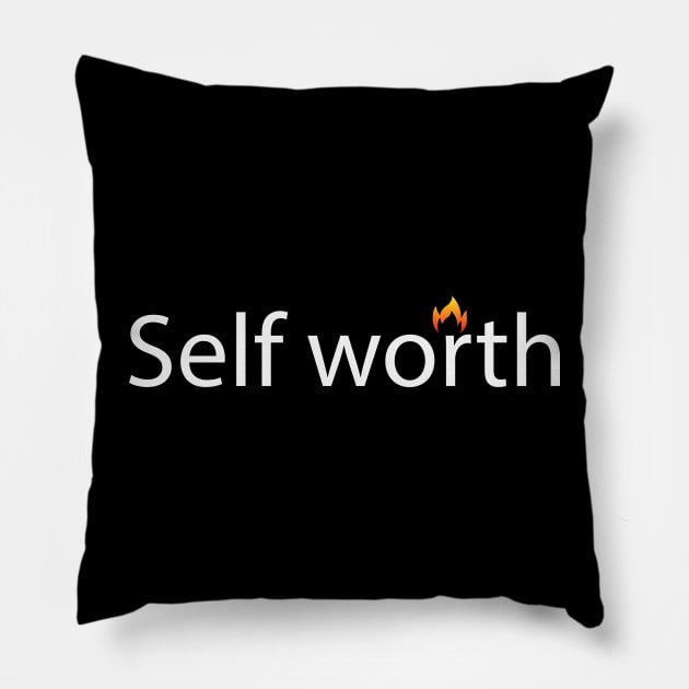 Self worth artwork Pillow by BL4CK&WH1TE 