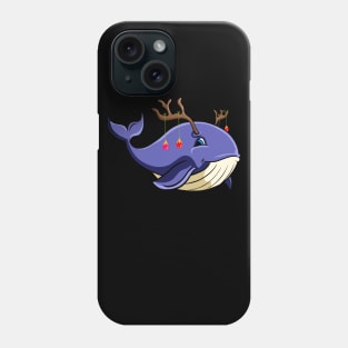 Christmas Narwhale Whale xmas shark with antlers Phone Case