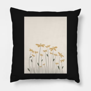 Marguerite Daisy Illustration - dainty flower drawing Pillow