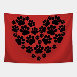 Heart Paws Cat Dog Lover Gift Tapestry