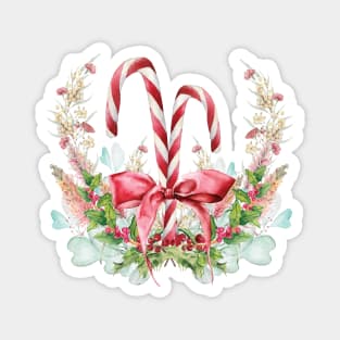 Australian Christmas - Floral Candy Cane Magnet