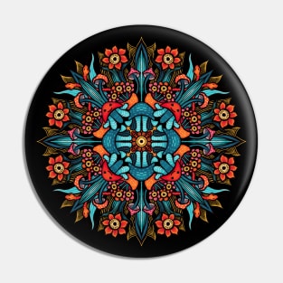 Trippy colorful psychedelic mushrooms flowers mandala Pin