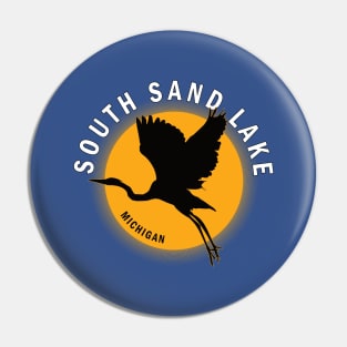 South Sand Lake in Michigan Heron Sunrise Pin