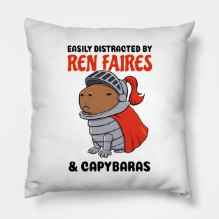 Easily Distracted by Ren Faires and Capybaras Pillow