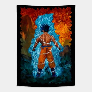 Blue Warrior abstract Tapestry