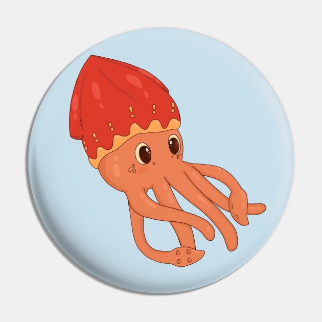 Cute squid Pin by Amateur_Artist