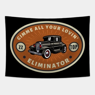 Zz Top - Eliminator // Art Work Logos Vintage Style Fan Art Designs Tapestry