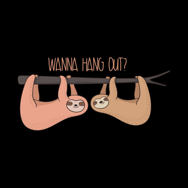 Wanna Hang Out? Sloth On A Branch by Dreamy Panda Designs