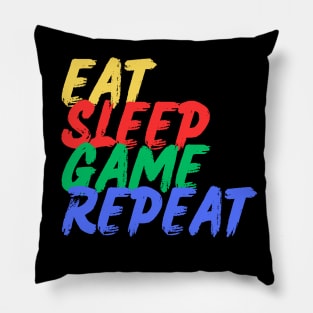 Eat, Sleep Game, Repeat (Mood Colors) Pillow