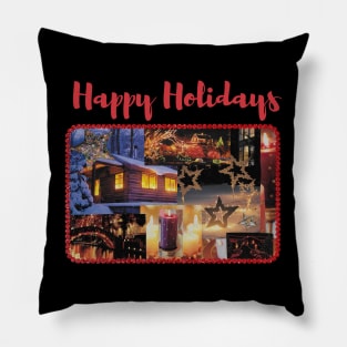 Happy Holidays Collage Pillow