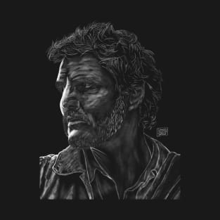 Pedro Pascal as Joel from The Last Of Us chalk style T-Shirt