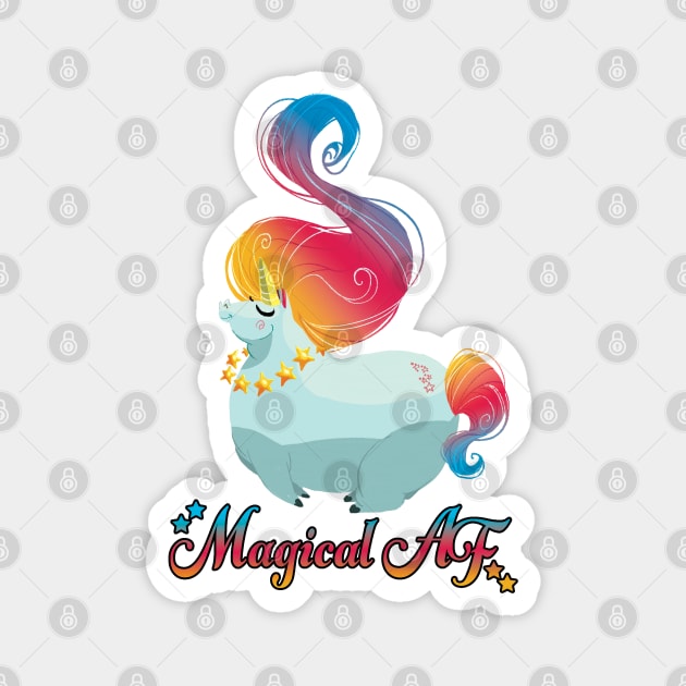 Magical AF Tubbicorn Magnet by PengPengArt