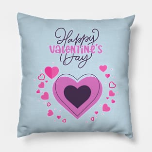 Happy Valentine's Day.Pink Heart Pillow