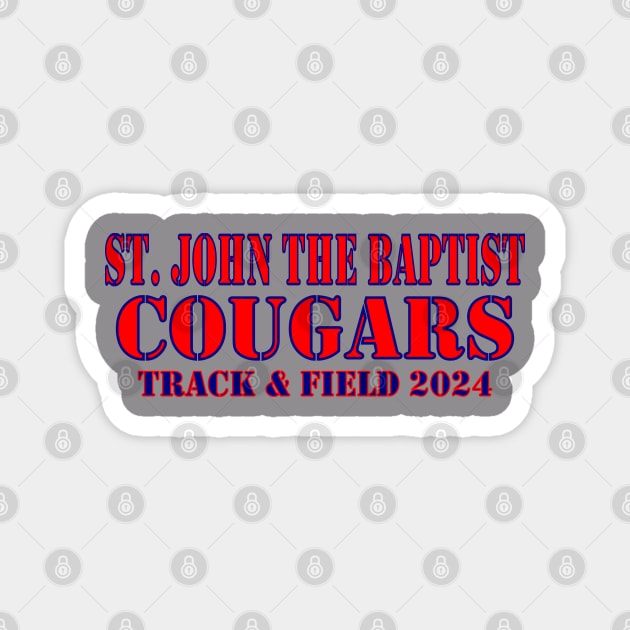 SJB Cougars T&F 2024 Magnet by Woodys Designs