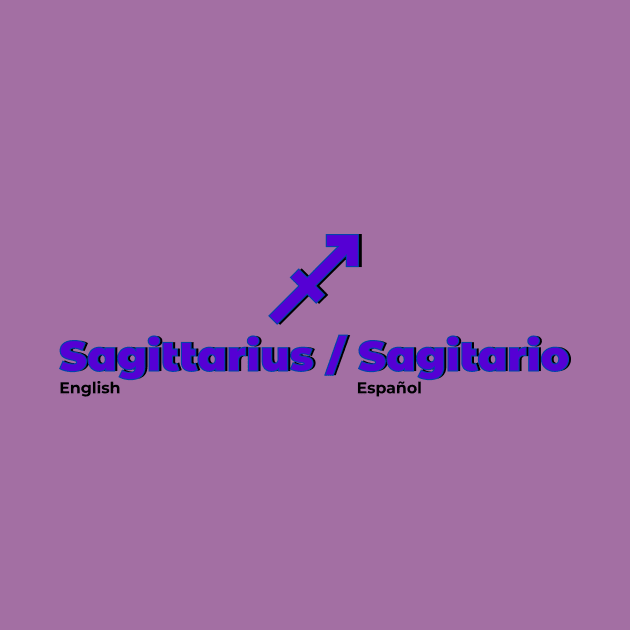 Sagittarius Power Color- Purple & Blue by MiamiTees305