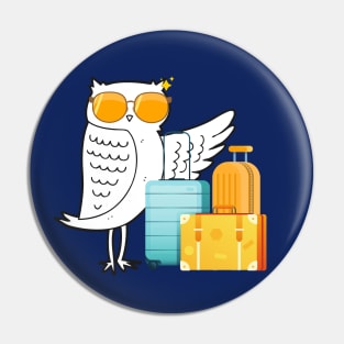 Cool traveling owl - yellow Pin
