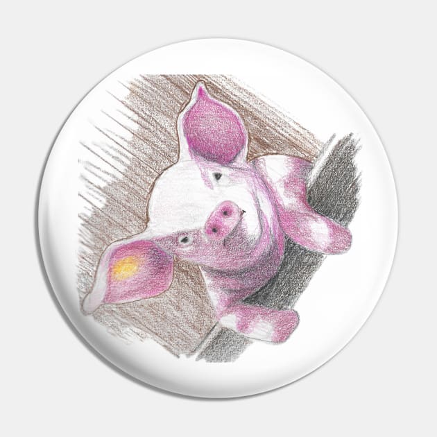 Pig Pin by ReneeDixonArt