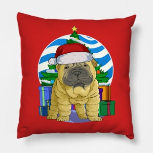 Chinese Shar-Pei Dog Cute Santa Christmas Gift Pillow