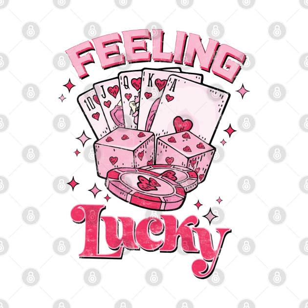 Feeling Lucky t-shirt, Valentine Pocket shirt, Valentine shirt, Vintage Valentine's Day retro, Trendy Valentine's Day by Saraahdesign