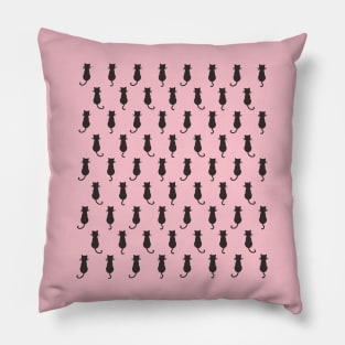 Grey Cat Polka Dot Pattern Pillow