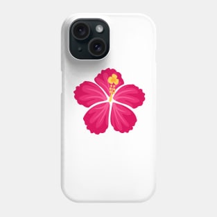 Pink Hand Drawn Hibiscus Flower Phone Case