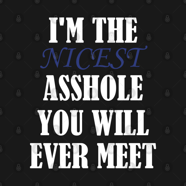 Im The Nicest Asshole You Will Ever Meet Im The Nicest Asshole Youll Ever Meet T Shirt 