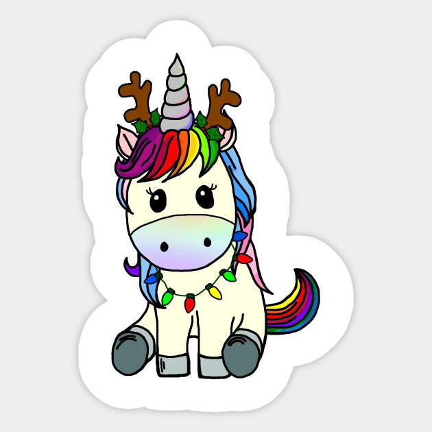 Christmas Unicorn Christmas Unicorn Sticker Teepublic