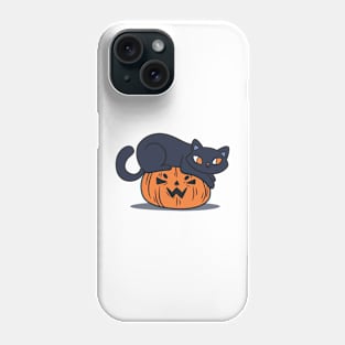 Black Cat on Pumpkin Phone Case