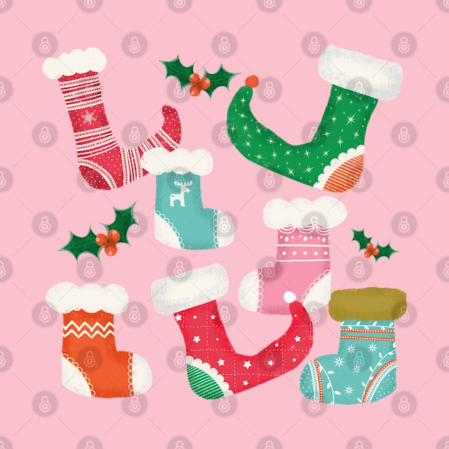 Retro Christmas stockings by bruxamagica