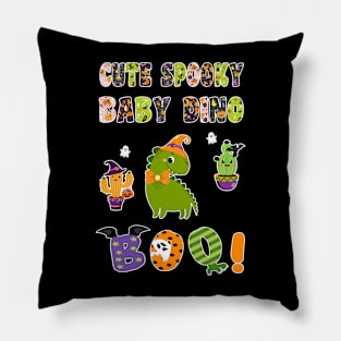 Cute Spooky Baby Dino Halloween Boo No 1 Pillow